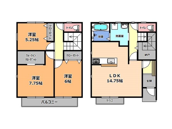 宇都宮駅 バス5分  宇都宮東武-宇都宮営業所（JR宇都宮駅・宇大前）　平松町下車：停歩2分 1-2階の物件間取画像